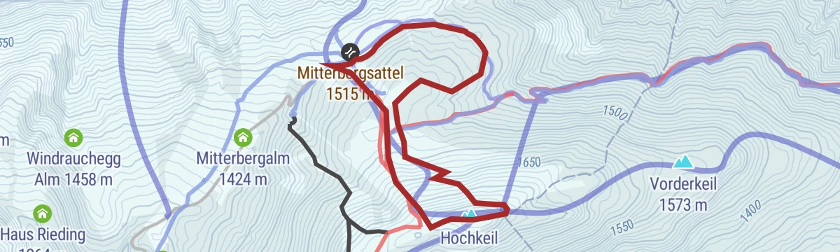 Route map: Skitourenlehrpfad Hochkeil